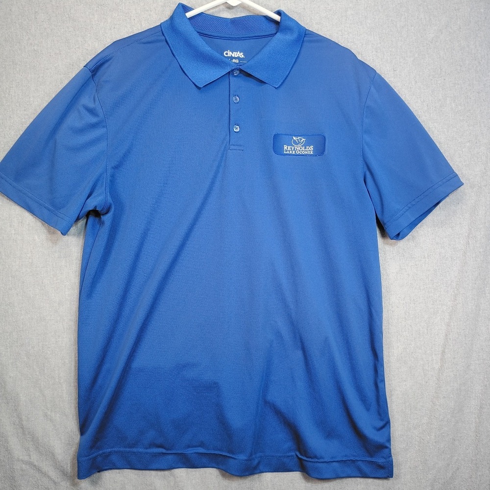 Reynolds Lake Oconee Golf Polo Mens Large Blue Performance Resort Casual Logo